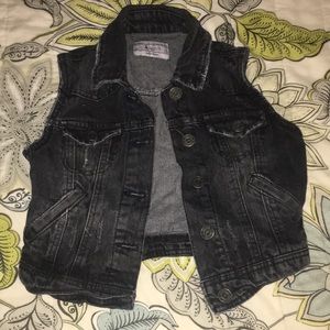Black denim vest